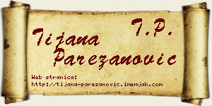 Tijana Parezanović vizit kartica